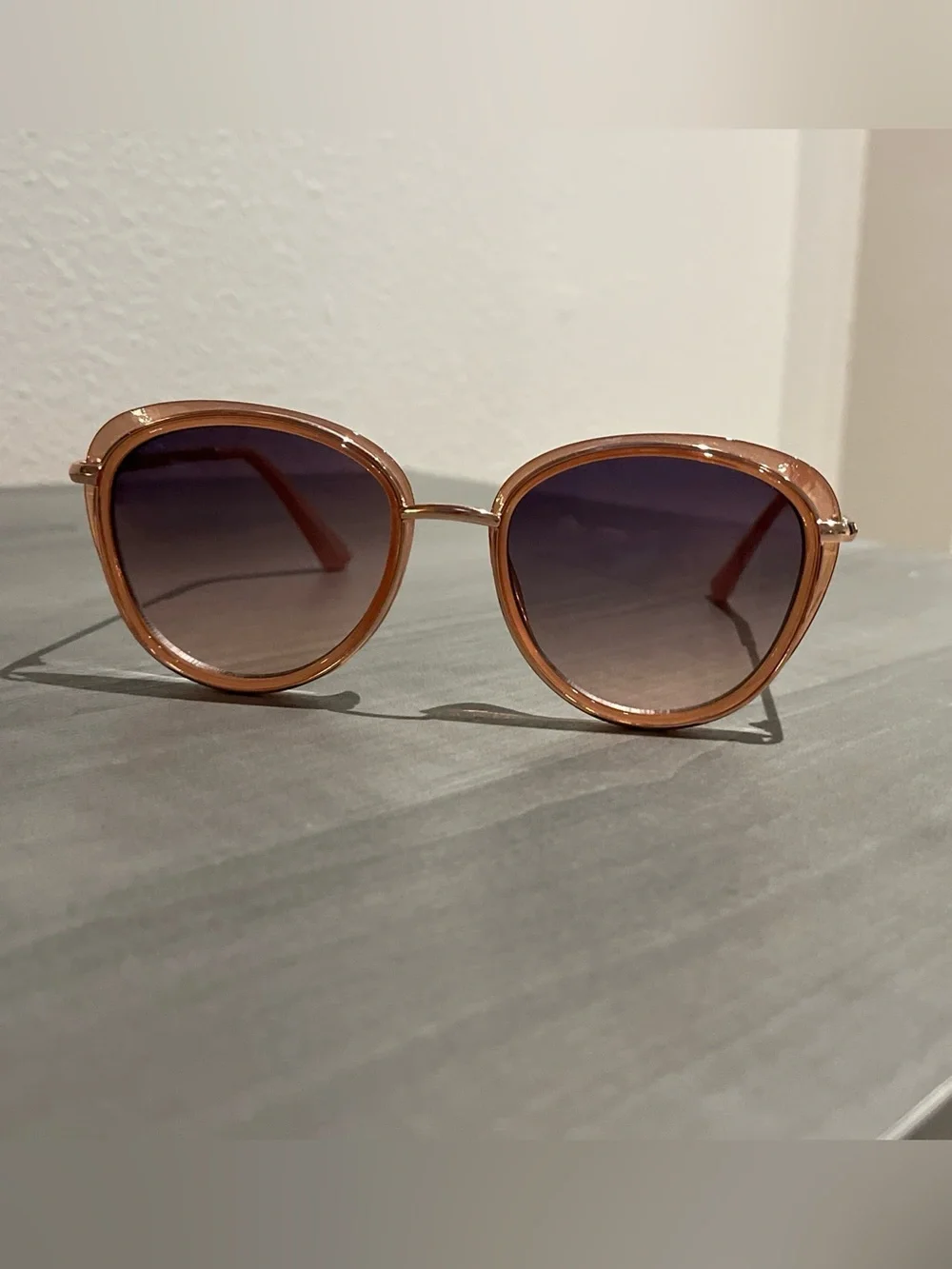 summer & rose Pink-Toned Frame Sunglasses with Gradient Purple Lenses